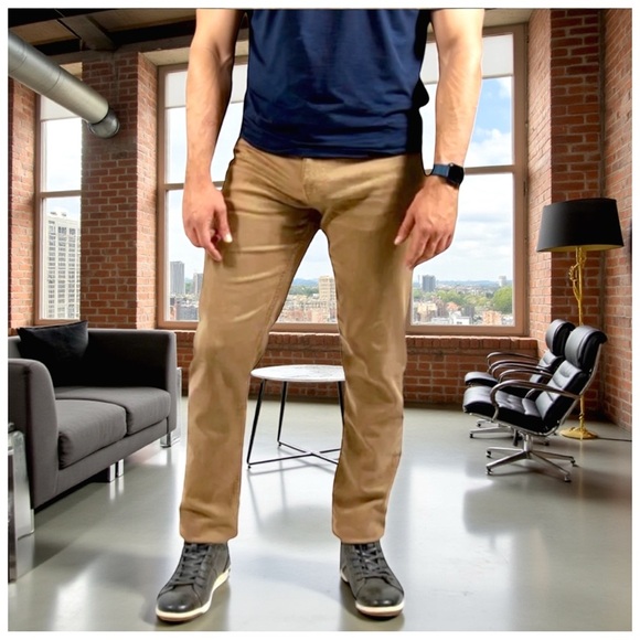 The Perfect Jeans • NYC Men’s Slim-Fit Jeans/Khakis. ‘Denkhaki™ Dark’ 34/30. NWT - Picture 1 of 9